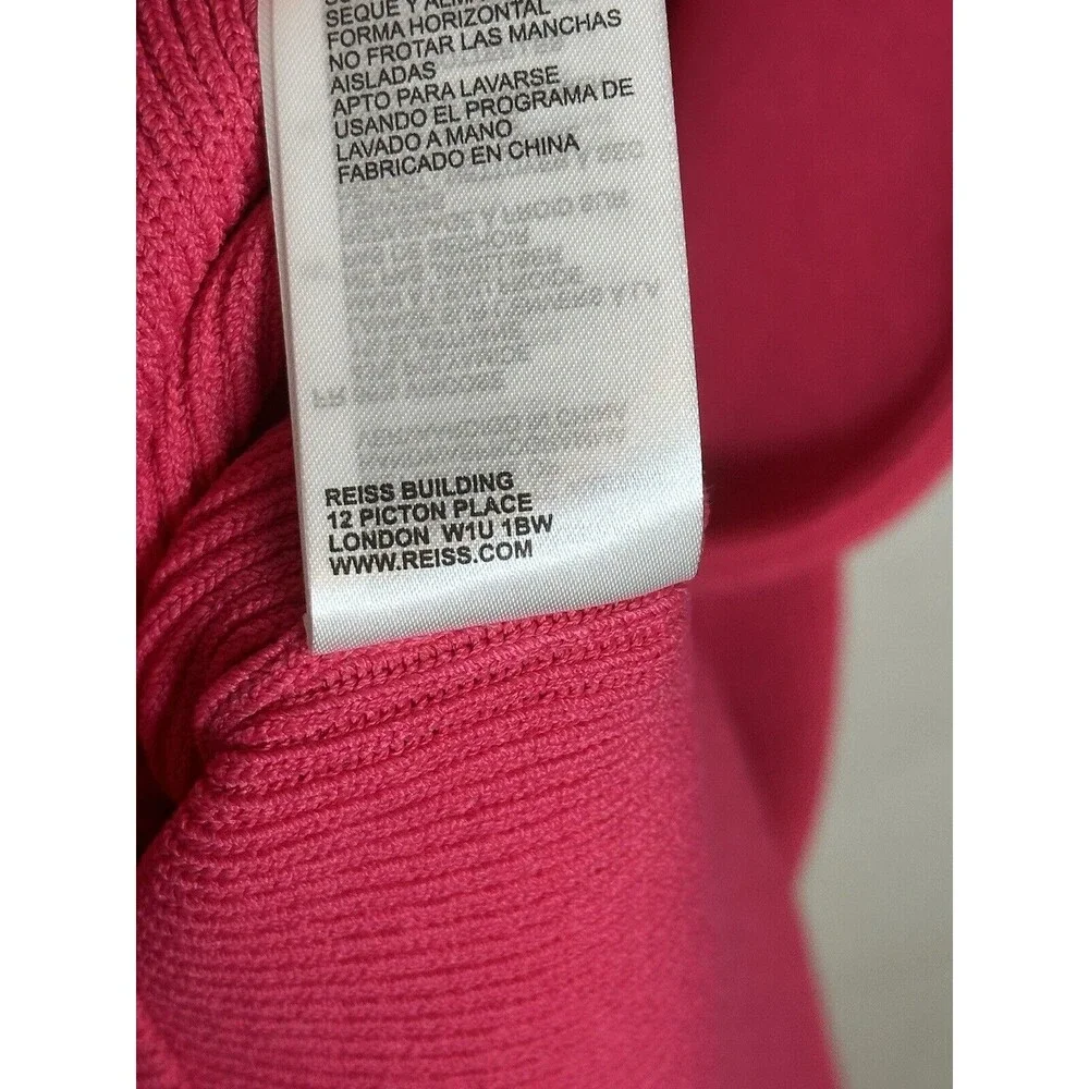 Reiss NWT Coral Pink Midi Dress - Picture 7 of 9